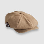 Beige camel hair Cigar Bakerboy cap — Albert’s Holy Smoke by Mister Miller, angle view