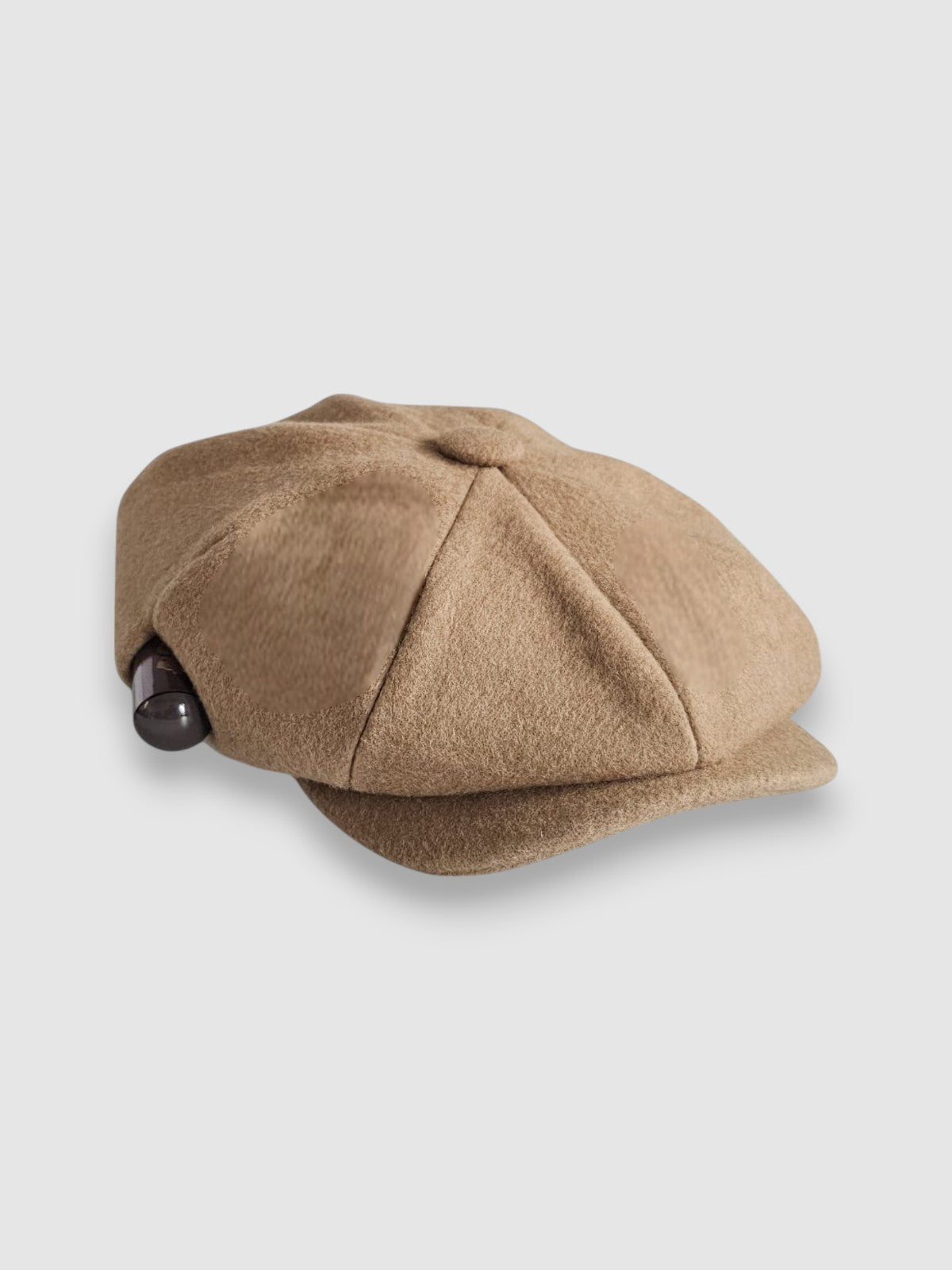 Beige camel hair Cigar Bakerboy cap — Albert’s Holy Smoke by Mister Miller, angle view