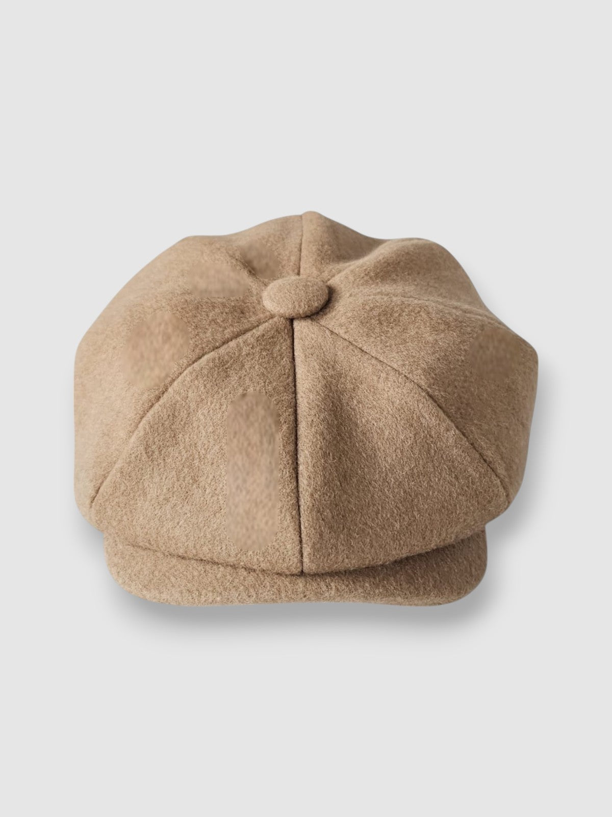 Beige camel hair Cigar Bakerboy cap — Albert’s Holy Smoke by Mister Miller, front view