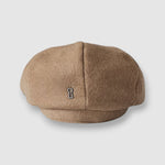 Beige camel hair Cigar Bakerboy cap — Albert’s Holy Smoke by Mister Miller, rear view