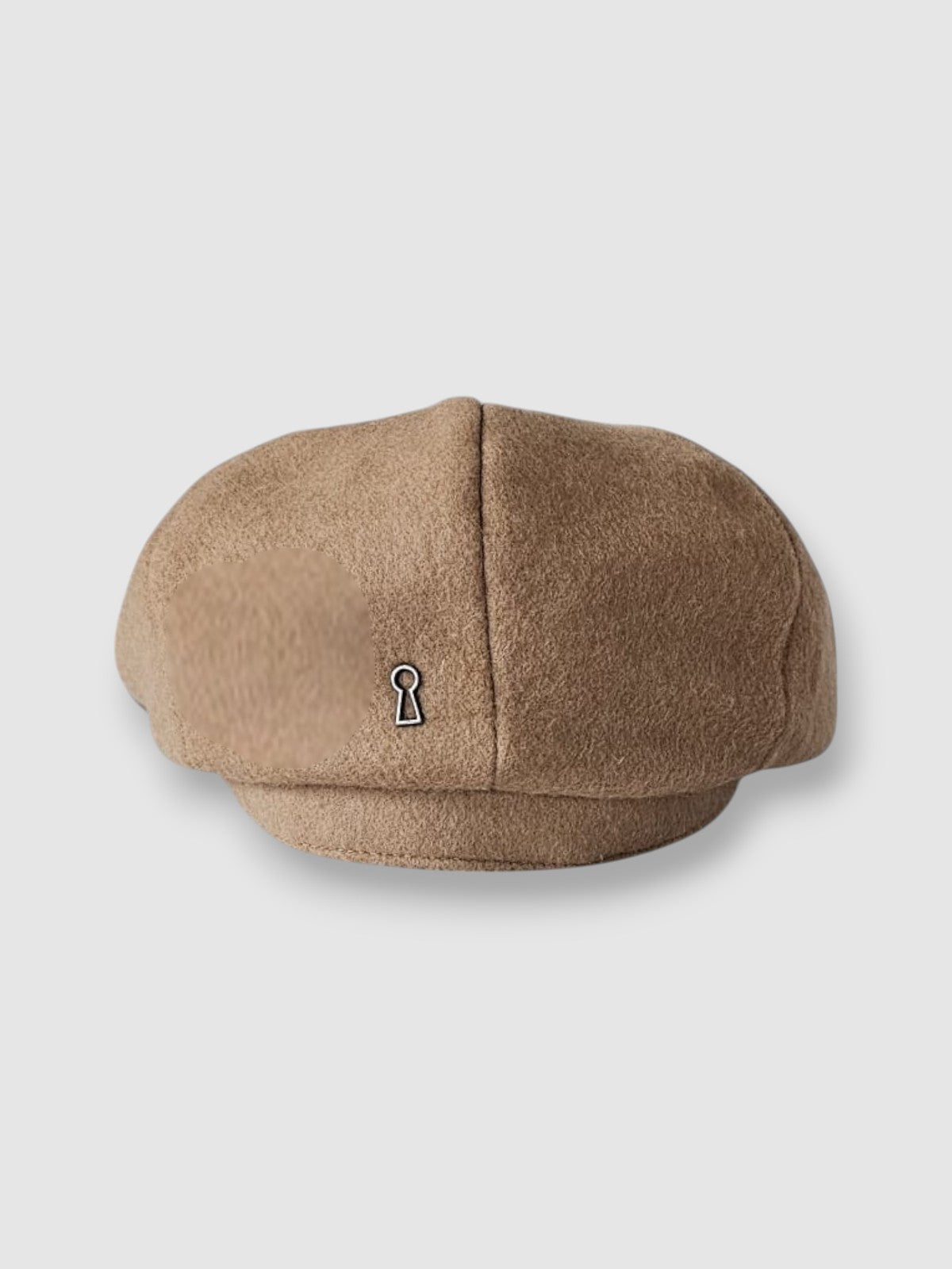 Beige camel hair Cigar Bakerboy cap — Albert’s Holy Smoke by Mister Miller, rear view