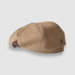Beige camel hair Cigar Bakerboy cap — Albert’s Holy Smoke by Mister Miller, 3/4 rear view