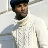 Jack's Knight Newsboy Cap in Black Merino Lambswool