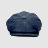 Bakerboy cap in black cashmere wool — Albert’s Ace, 8-panel with back headband, handmade by Mister Miller