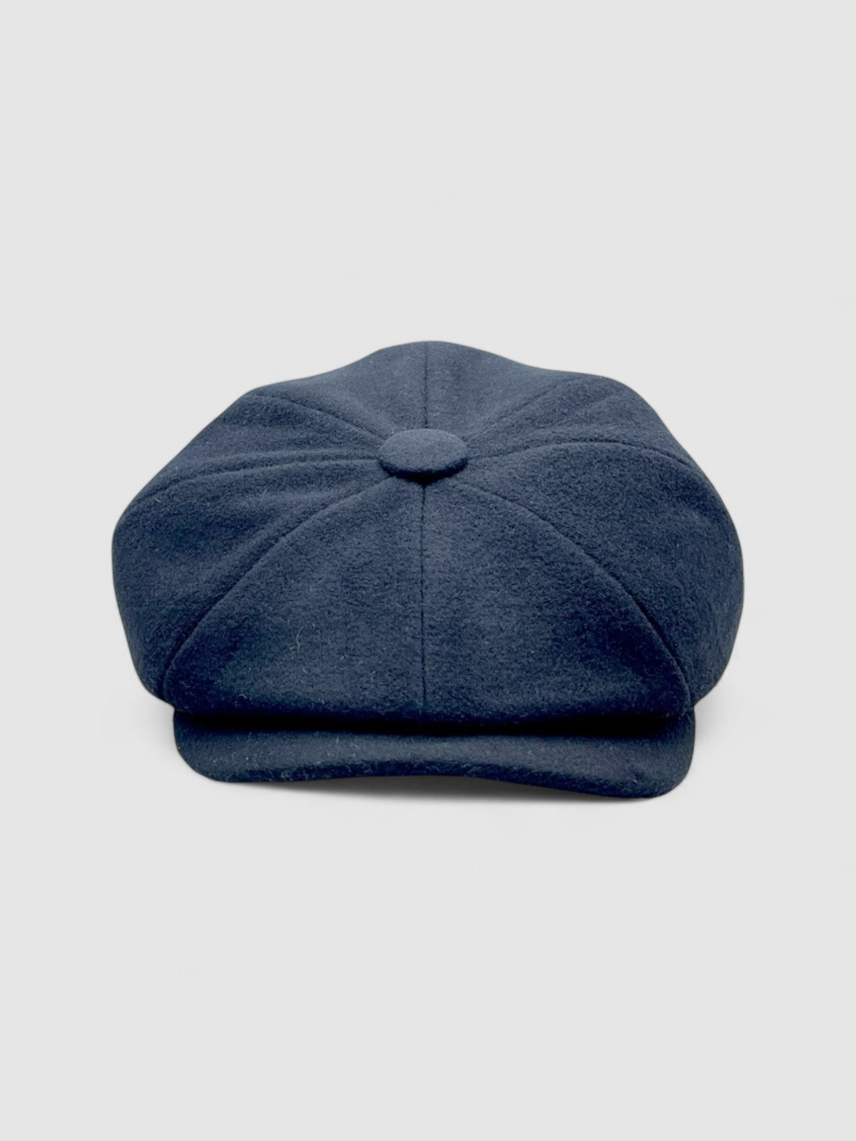 Bakerboy cap in black cashmere wool — Albert’s Ace, 8-panel with back headband, handmade by Mister Miller