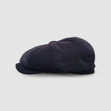 Albert's Azur Bakerboy Cap in Navy Seersucker