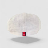 Albert's Beach Bakerboy Cap in white washed linen