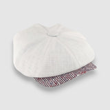Albert's Capri Bakerboy Cap in White Washed Linen