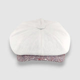 Albert's Capri Bakerboy Cap in White Washed Linen