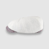 Albert's Capri Bakerboy Cap in White Washed Linen