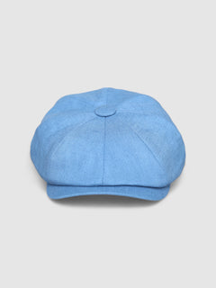 Albert's Wave Bakerboy Cap in Ink-Blue Washed Linen