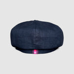 Bakerboy cap in black washed linen — Albert’s Nights, versatile spring/summer style, handmade by Mister Miller. rear view.