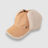 Bailey Shearling Driving Cap in Tan and Cream