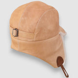 Bailey Shearling Driving Cap in Tan and Cream