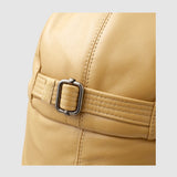 Bailey Shearling Driving Cap in Tan and Cream