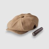 Albert's Holy Smoke Cigar Bakerboy Cap in Camel Hair