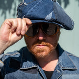 Leigh Francis x Mister Miller Oversized Bakerboy Cap in Patchwork Denim