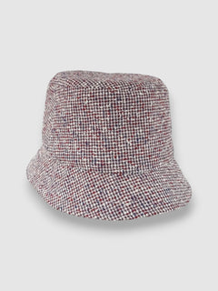 Tri-colour bucket hat in flecked Italian linen by mister miller