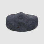 Oversized Bakerboy cap in blue denim — Finch’s Jeans by Mister Miller, rearview