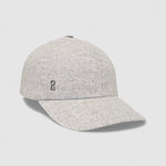 Grey textured baseball cap with adjustable fit, handmade by Mister Miller. side view