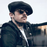 Finch's Gypsy Oversized Bakerboy Cap in Harris Tweed