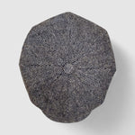 Oversized Bakerboy cap in grey Harris Tweed — Finch’s Gypsy by Mister Miller, above view