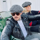 Finch's Chess Oversized Bakerboy Cap in Virgin Wool