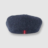 Finch's Seas Oversized Bakerboy Cap in Textured Blue Linen