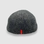 Newsboy cap in black and brown Harris tweed herringbone – Jack’s Gypsy by Mister Miller. rear view