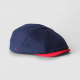 Jack's Kiss Newsboy Cap in Navy & Red Lambswool