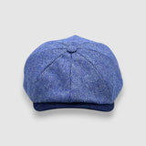Jack's Waterloo Newsboy Cap in Blue Herringbone Wool