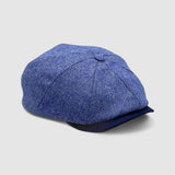 Jack's Waterloo Newsboy Cap in Blue Herringbone Wool