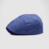 Jack's Waterloo Newsboy Cap in Blue Herringbone Wool