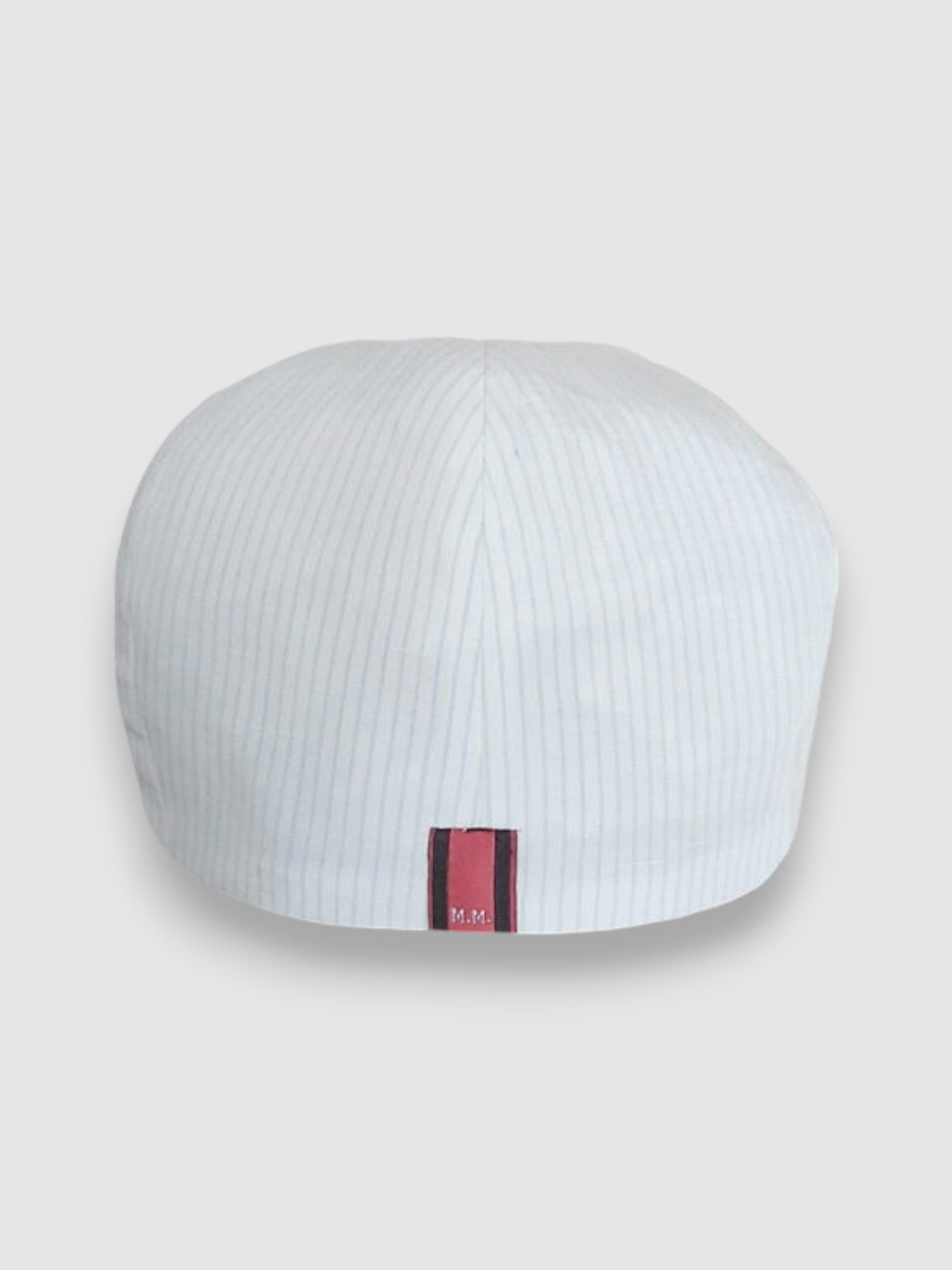 Newsboy cap in striped lightweight linen – Jack’s Rays by Mister Miller. rear view