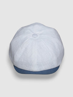 Jack's Sails Newsboy Cap in Tricolour Washed Linen