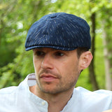 Jack's Seas Newsboy Cap in Navy Japanese Linen