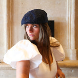 Jack's Seas Newsboy Cap in Navy Japanese Linen