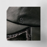 Kessel's Shearling Driving Cap in Black and Grey
