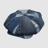 Leigh Francis x Mister Miller Oversized Bakerboy Cap in Patchwork Denim
