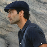 Riley's Twilight Bakerboy Cap in Blue Irish Linen