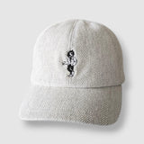 Beige wool baseball cap with lion embroidery. A limited-edition Mister Miller x Gentleman’s Racer collaboration.