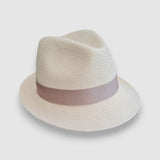 Panama Cruz Hat with a Champagne Ribbon Trim