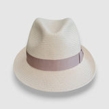 Panama Cruz Hat with a Champagne Ribbon Trim