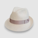 Panama Cruz Hat with a Champagne Ribbon Trim