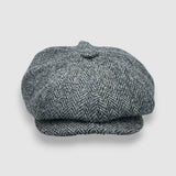 Riley's Favourite Bakerboy Cap in Grey Harris Tweed