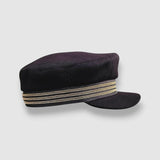 Skipper's Tracks Sailor Hat in Black Cashmere