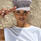 Skipper's Capri Sailor Hat in Flecked Linen