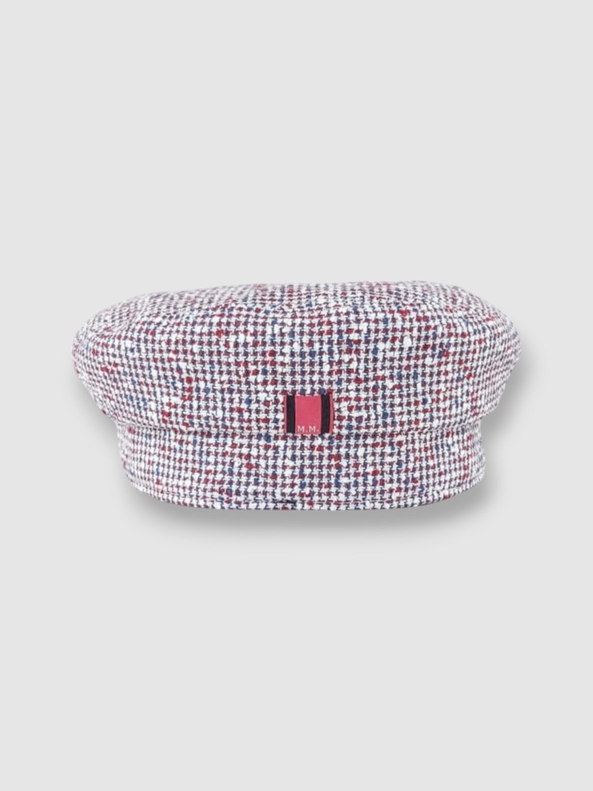 Mister Miller linen mariner cap with pointillist weave – red, white, and blue sailor hat. rear view