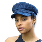 Skipper's Seas Sailor Hat in Navy Flecked Linen
