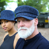 Skipper's Seas Sailor Hat in Navy Flecked Linen